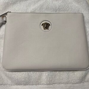 Versace White Leather Men's Bag